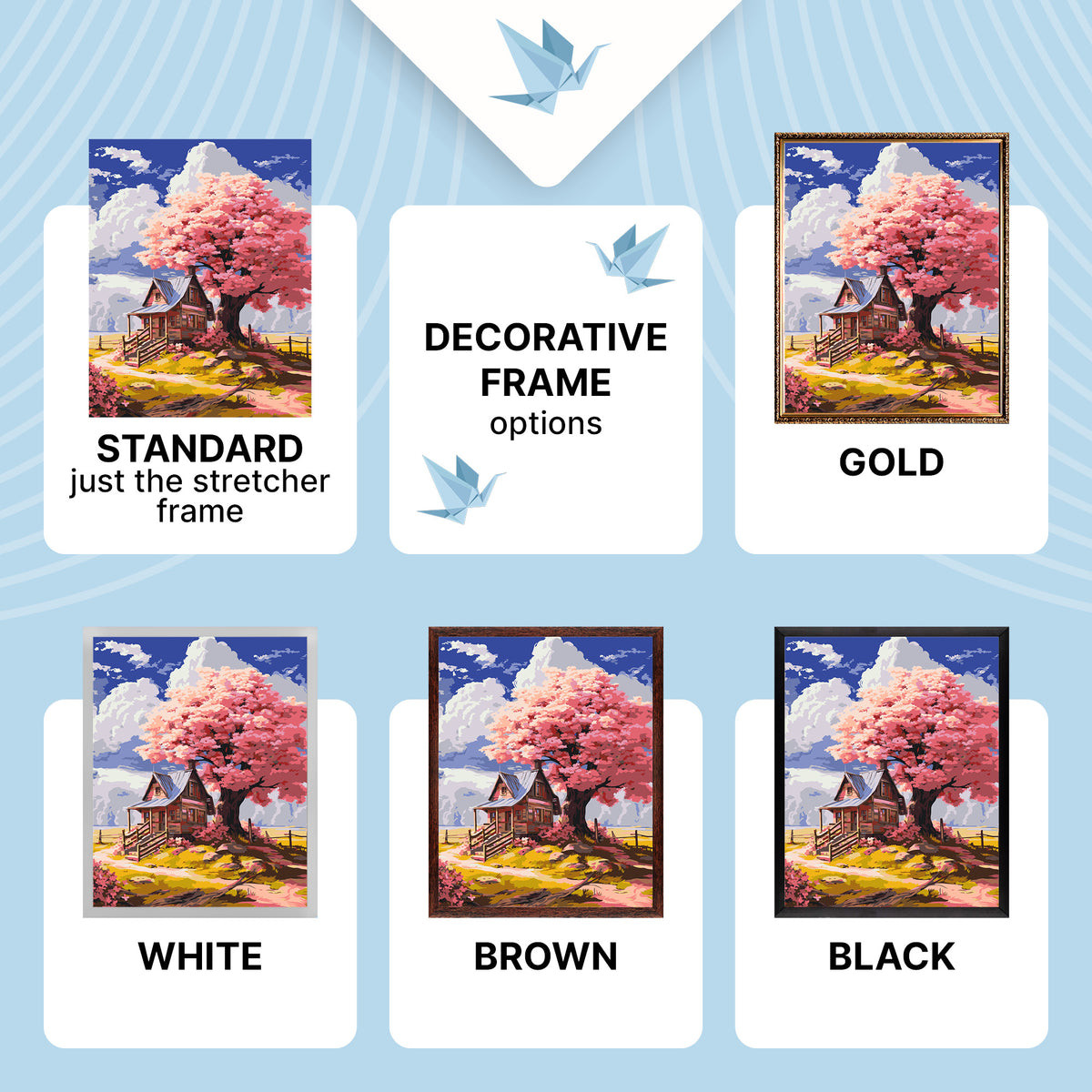 Paint by Numbers on a 40×50 cm Frame – Pink Tree in the Forest – Landscape – LW 3296