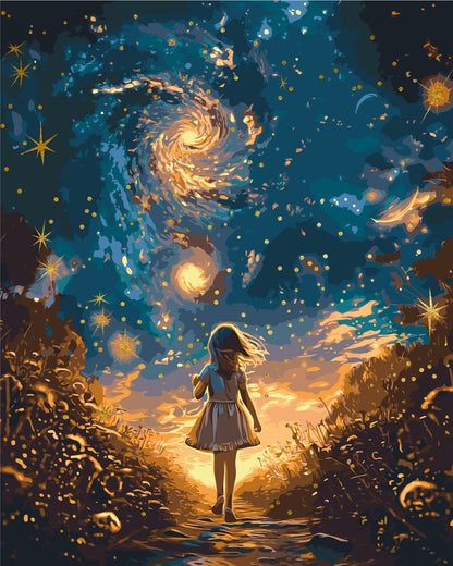 Paint by Numbers on a 40*50 cm frame – Moonlight. Space LW 3299