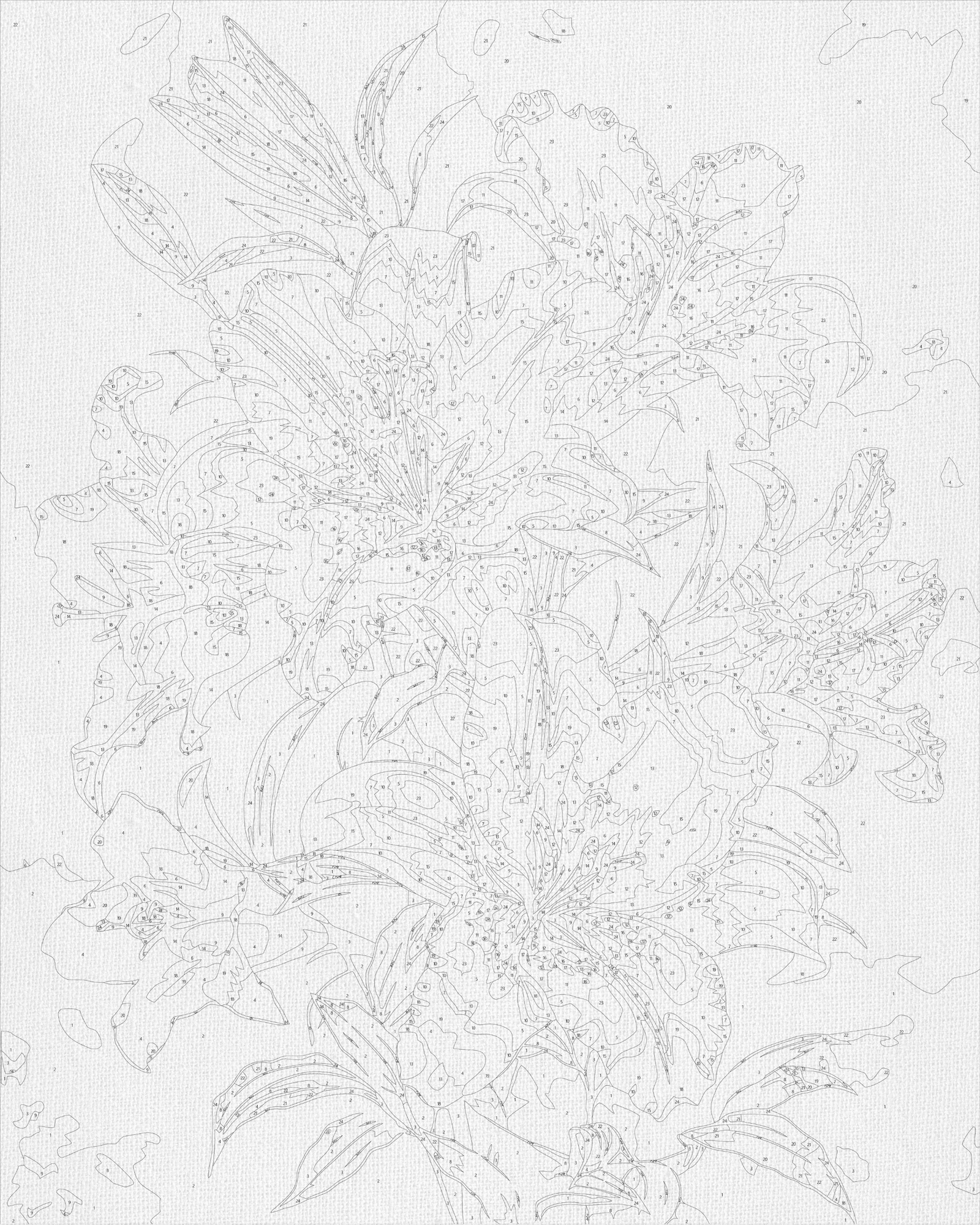 Paint by Numbers on a 40*50 cm frame Flowers Vibrant Lilies with Metallic Paints LW 3303