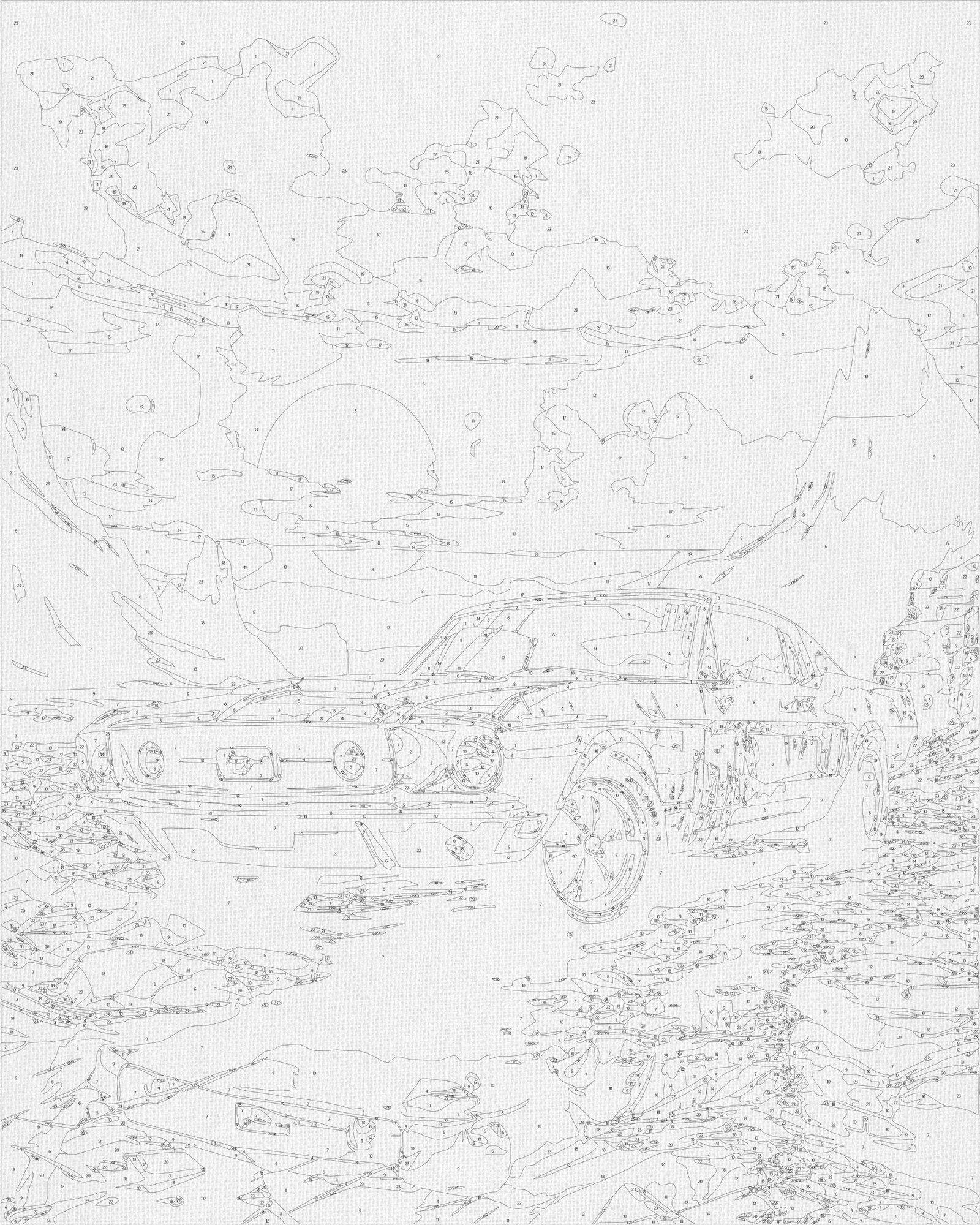 Maľovanie podľa čísel na ráme 40*50 cm - Mustang pri západe slnka - LW 3314
