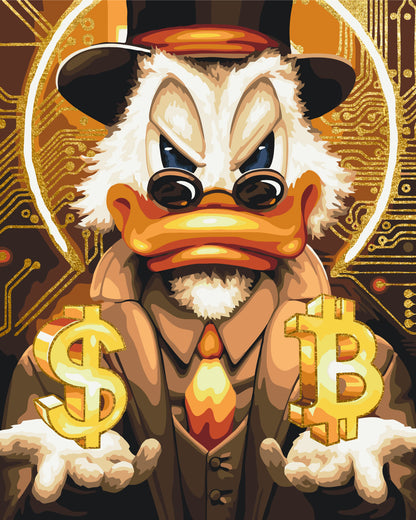 Paint by Numbers on a 40*50 cm Frame Uncle Scrooge with Metallic Paints (gold) LW 3320