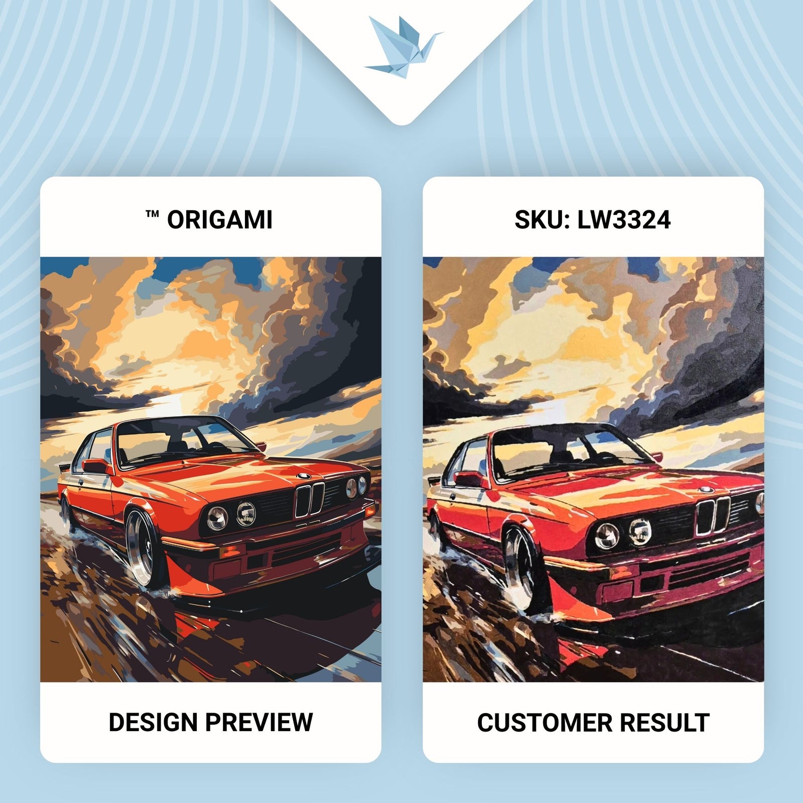 Paint by Numbers on a 40*50 cm frame – Car BMW E34 LW 3324