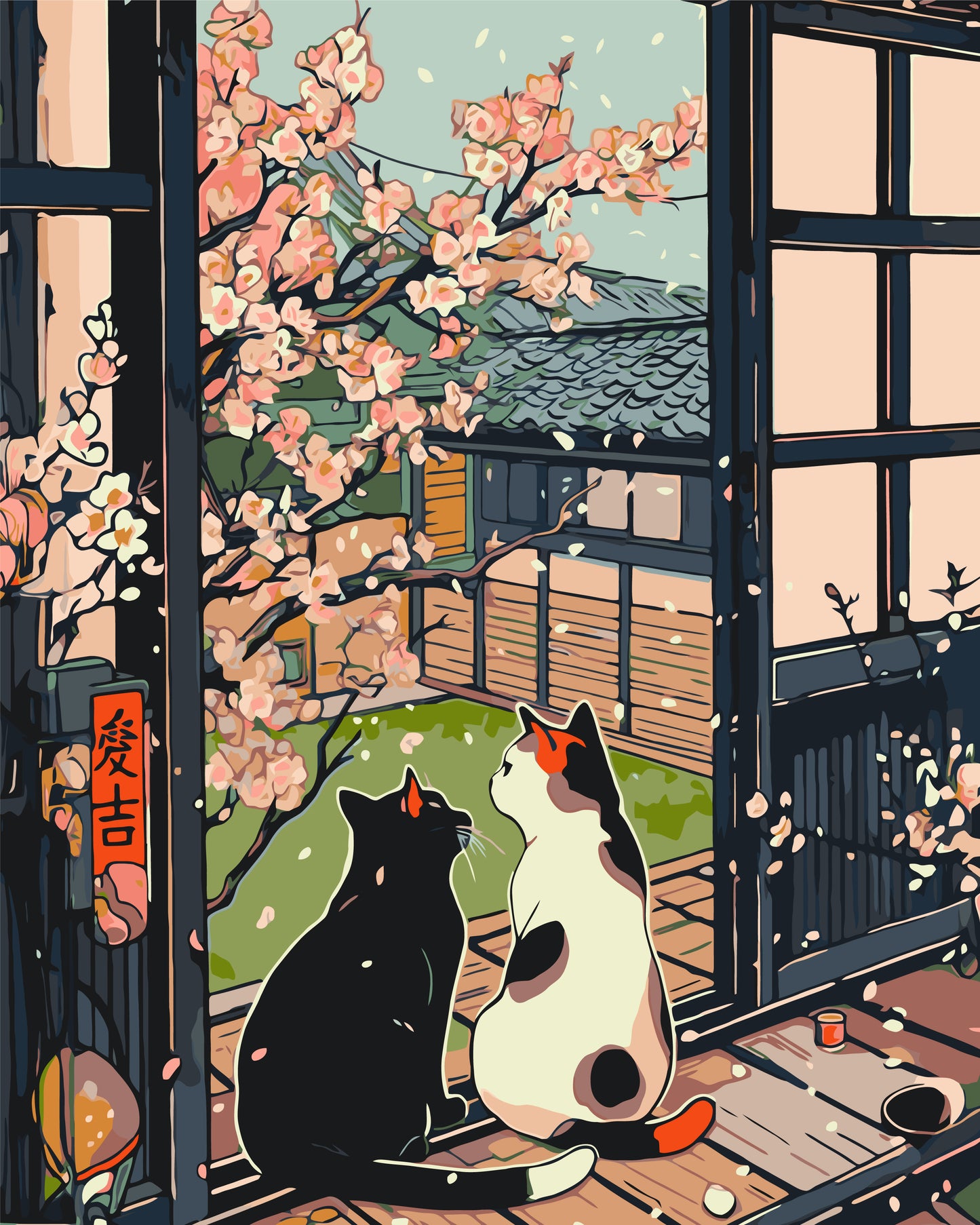 Paint by Numbers on a 40*50 cm frame – Animals. Cats by Sakura LW 3404