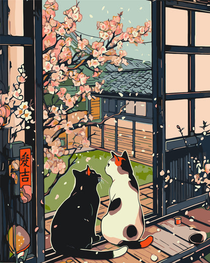 Paint by Numbers on a 40*50 cm frame – Animals. Cats by Sakura LW 3404