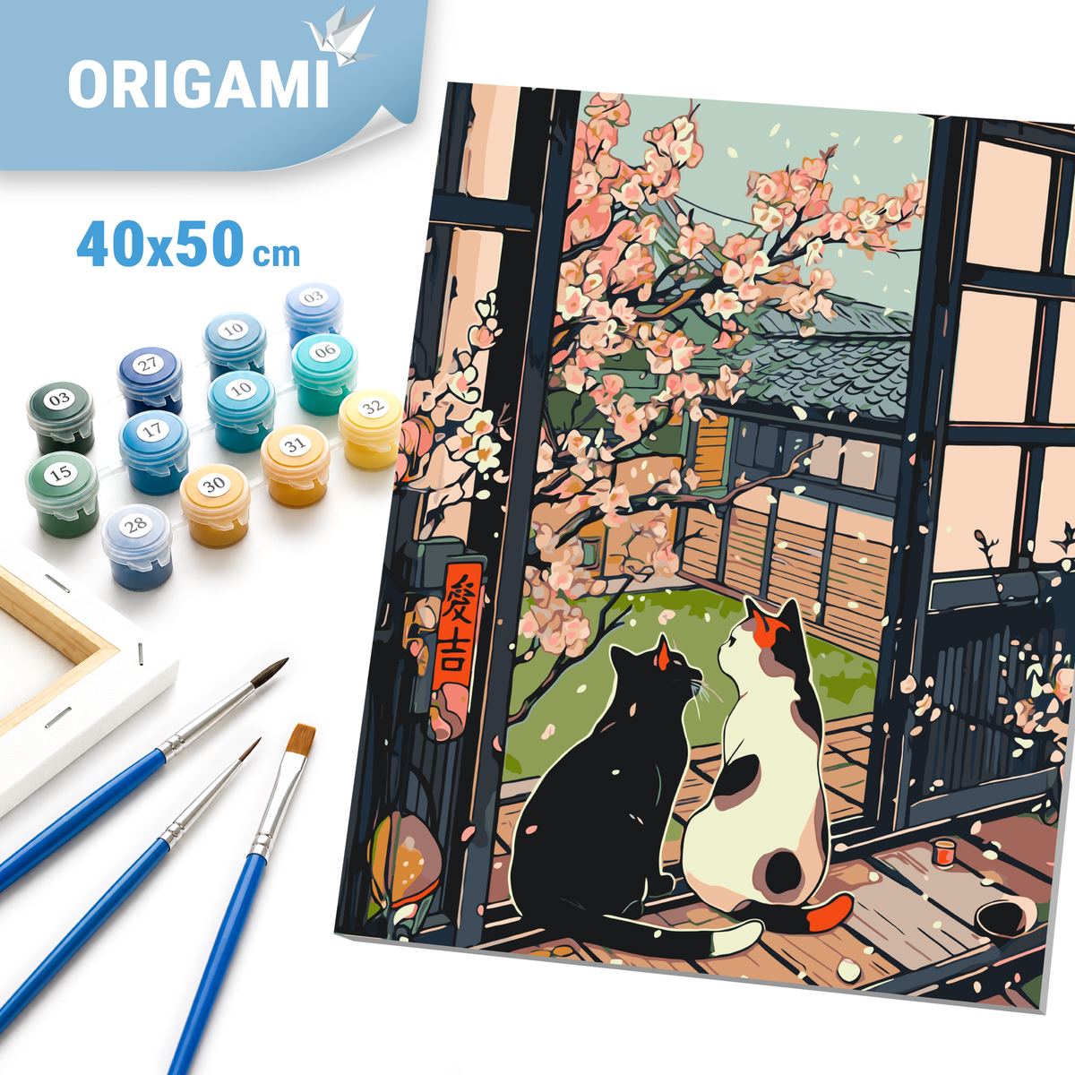 Paint by Numbers on a 40*50 cm frame – Animals. Cats by Sakura LW 3404