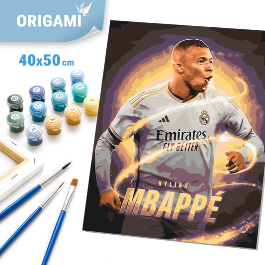Maľovanie podľa čísel na ráme 40*50 cm - Futbalista Kylian Mbappé - Ľudia - LW 3408