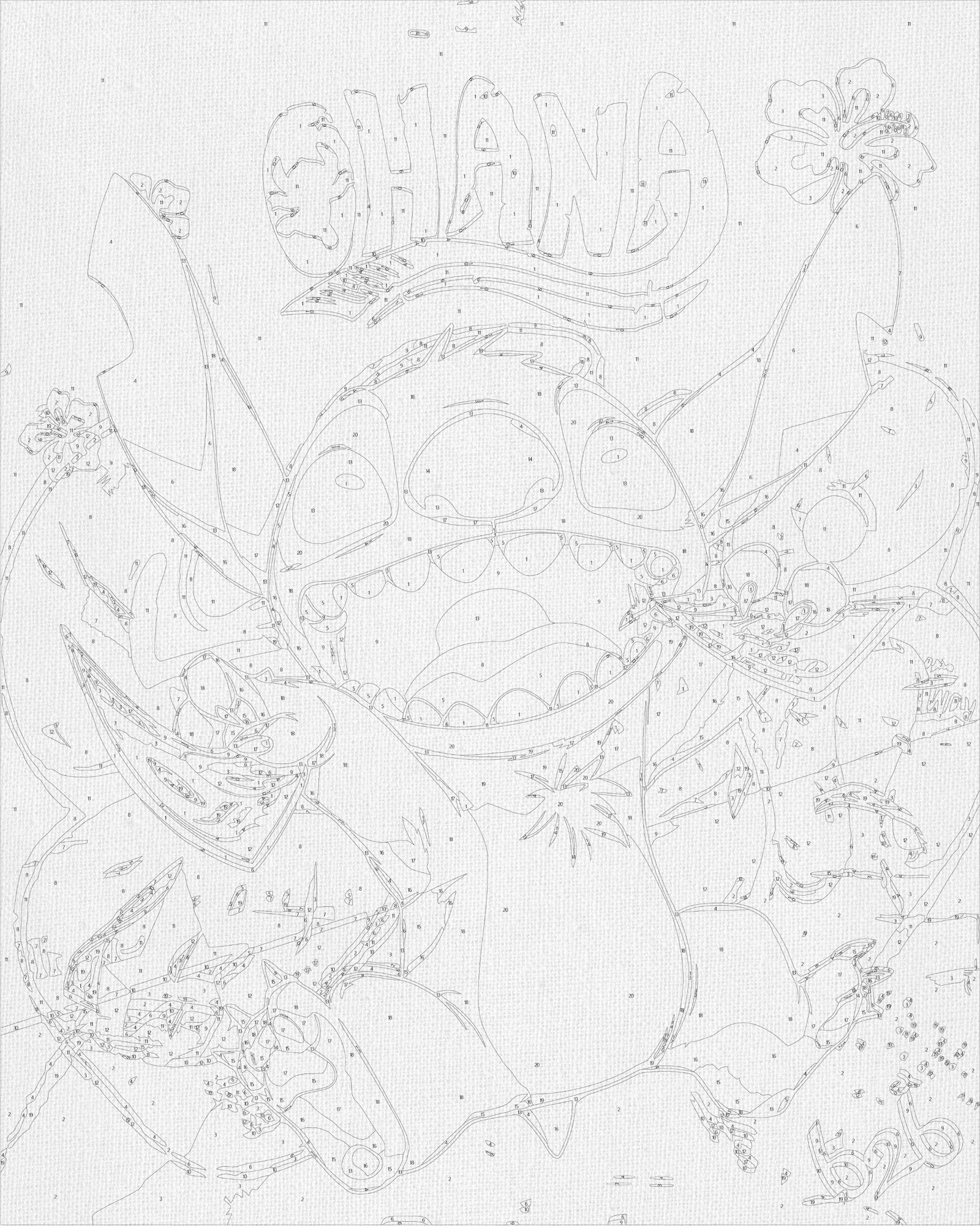 Paint by numbers on a 40*50 cm frame – Movie heroes. Lilo and Stitch LW 3424