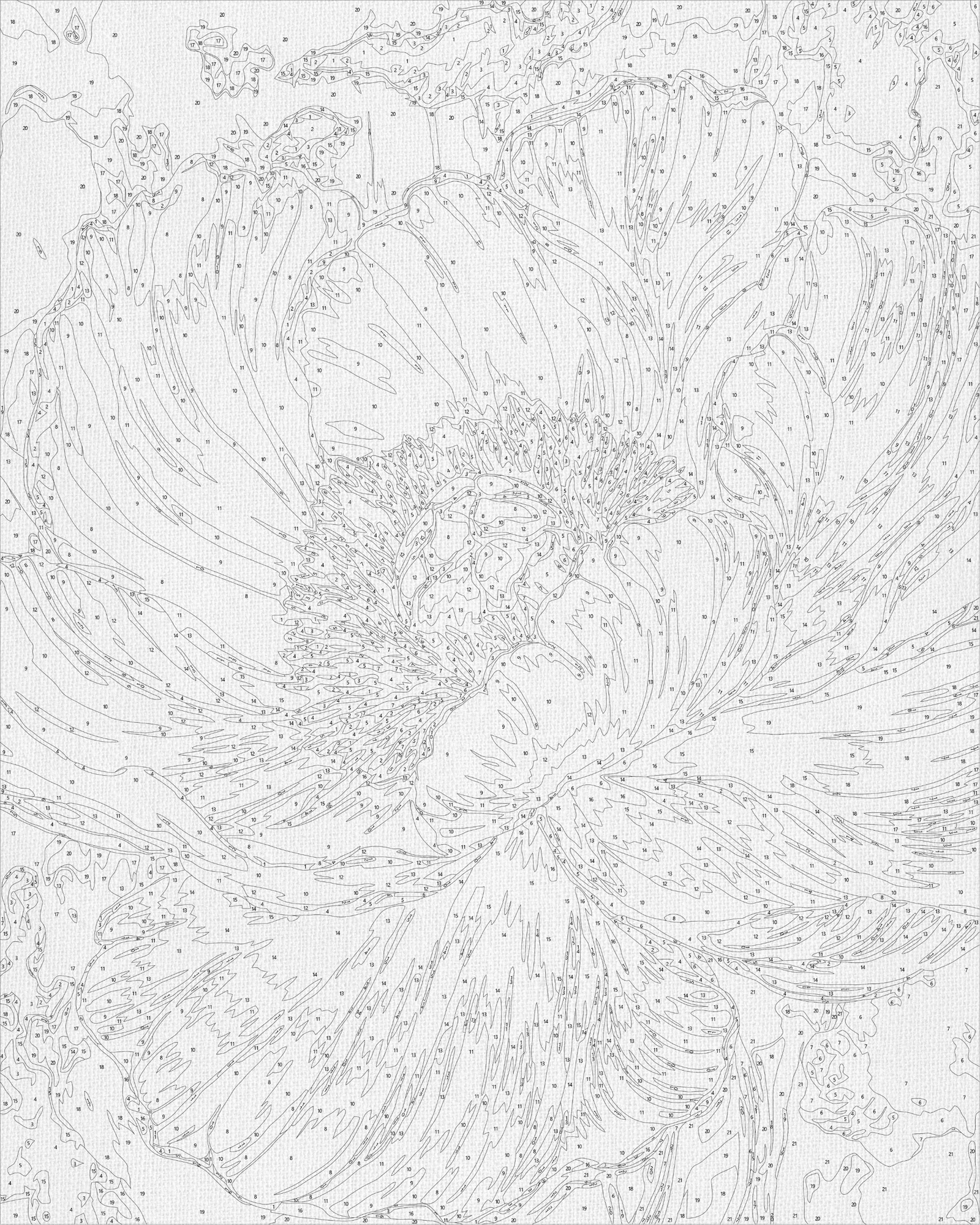 Paint by Numbers on Frame 40*50 cm Flowers. White Peony with Metallic Paints LW 3429
