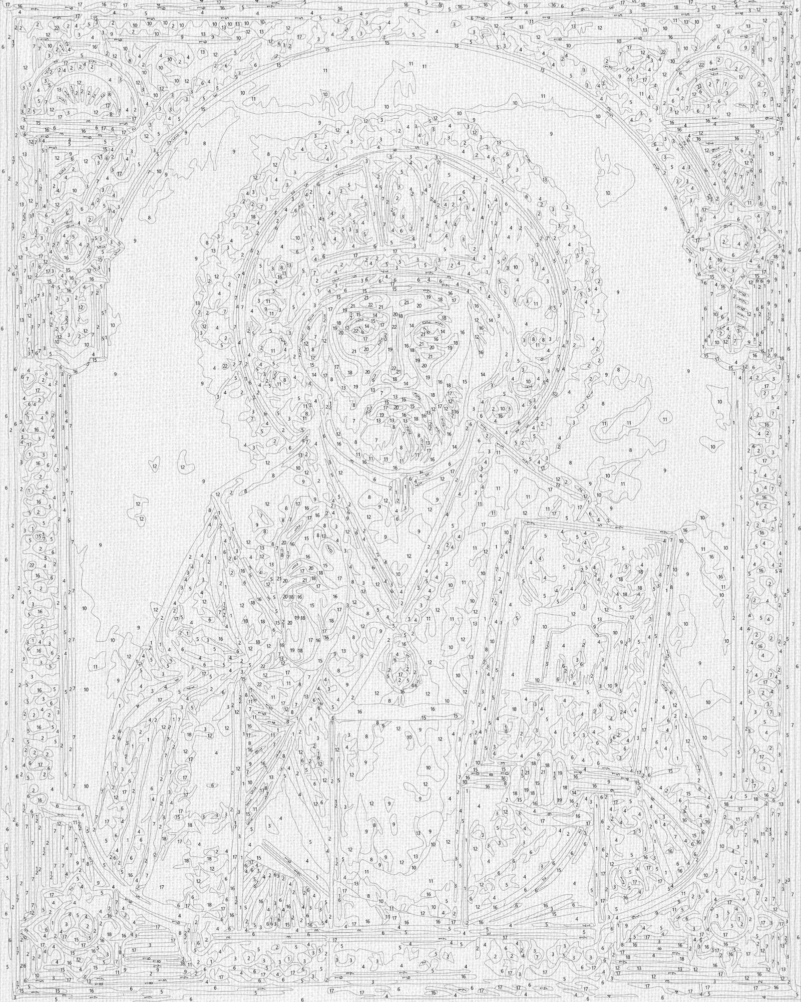 Paint by Numbers on a 40*50 cm frame. Religion. Saint Nicholas with Metallic Paints LW 3432