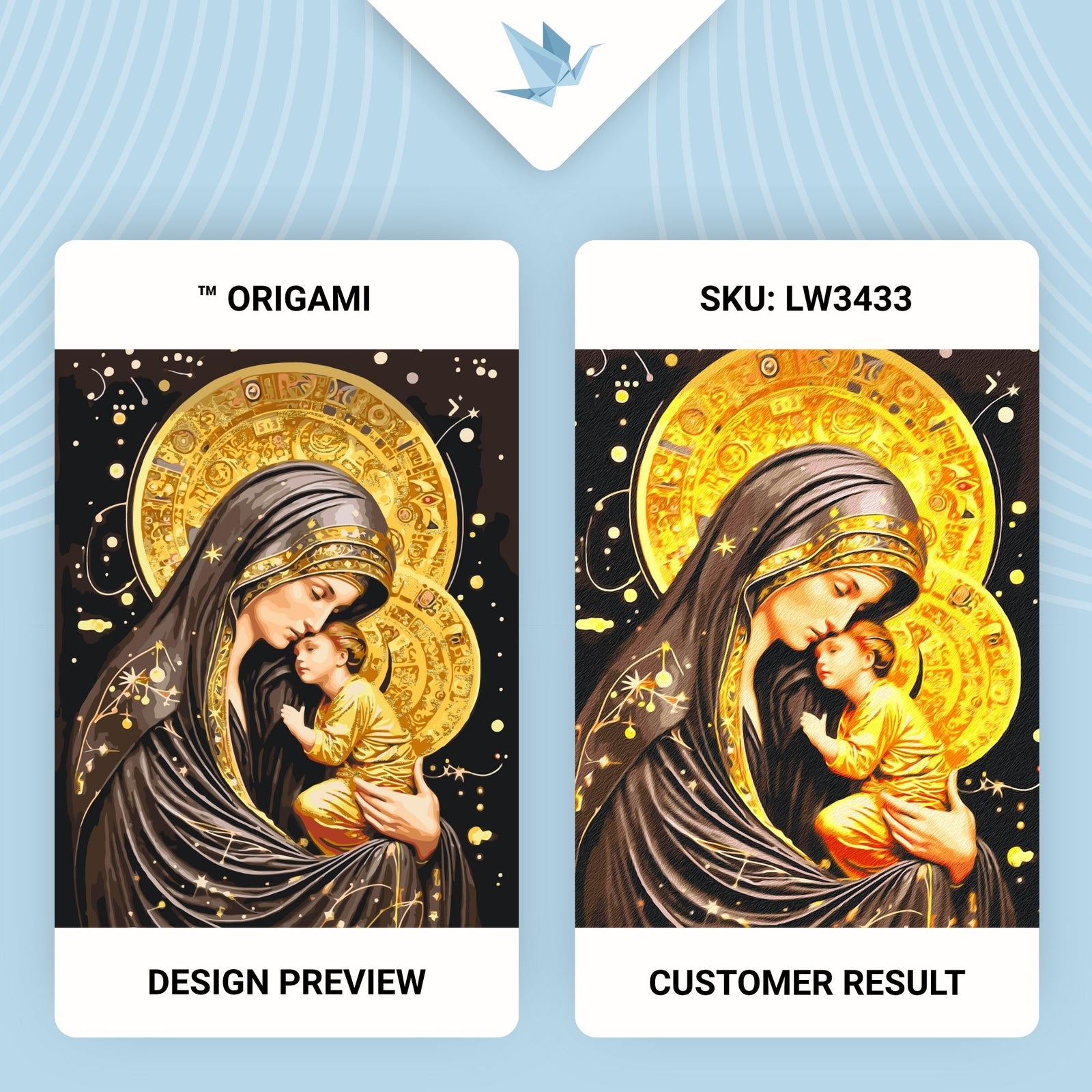 Paint by Numbers on a 40*50 cm frame - Icon Holy Mother of God with Metallic Paints LW 3433