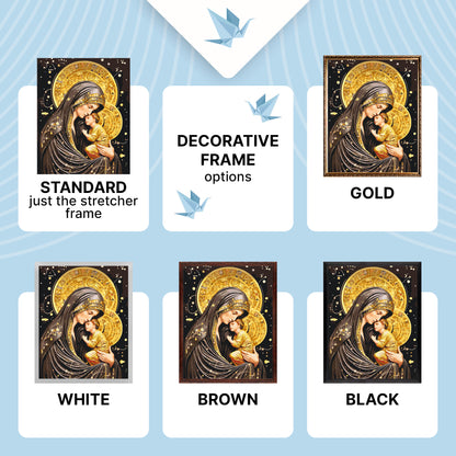 Paint by Numbers on a 40*50 cm frame - Icon Holy Mother of God with Metallic Paints LW 3433