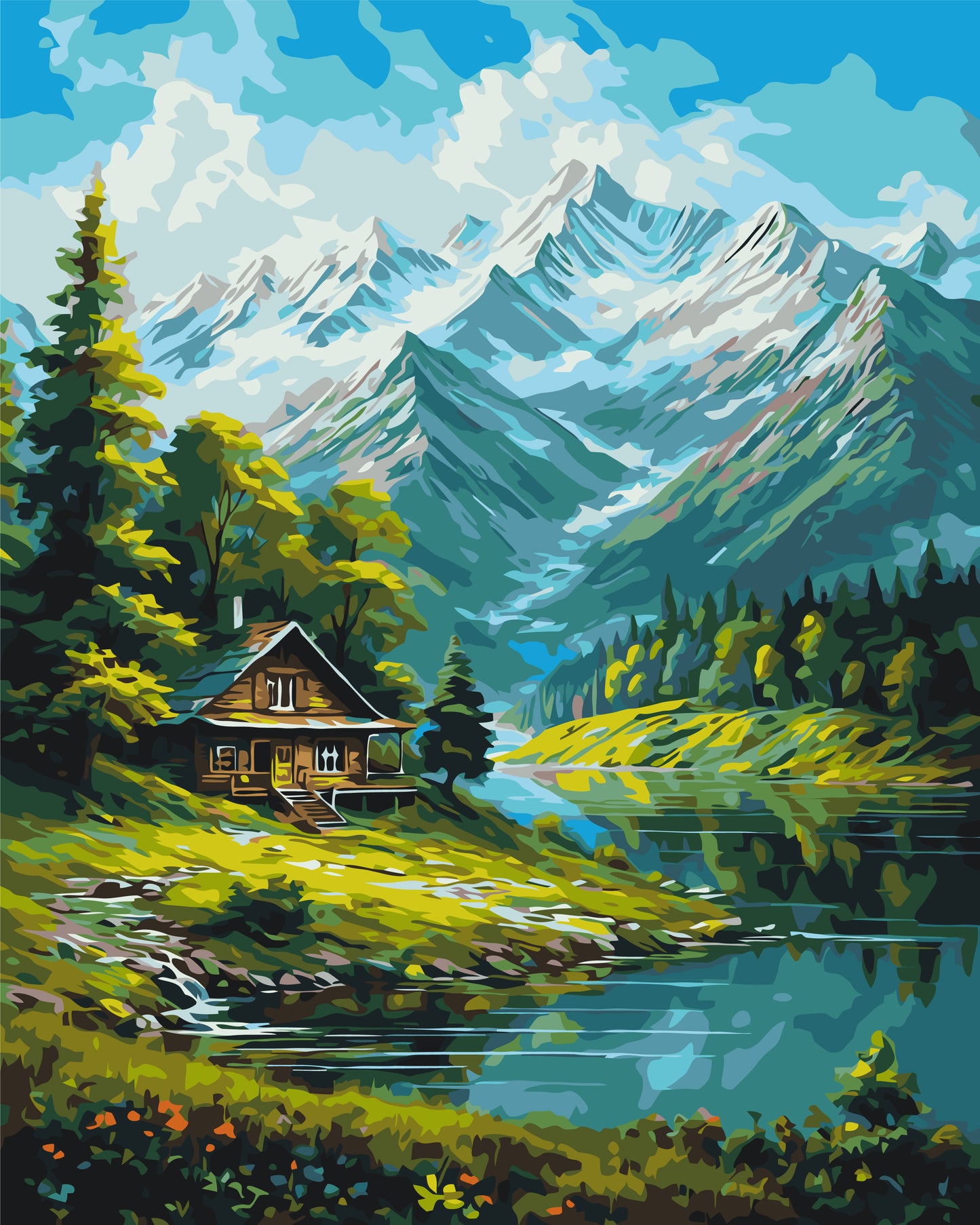 Paint by Numbers on a 40*50 cm frame landscape – Mountain LW 3437