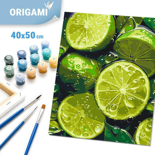 Paint by Numbers on a 40*50 cm frame – Still Life. Juicy Lime Fruit LW 3440