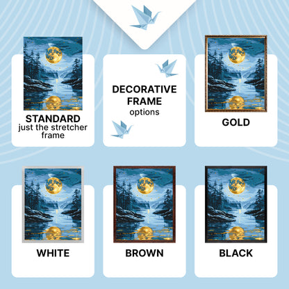 Paint by Numbers on a 40×50 cm Frame – Evening Scenery with Metallic Paints – Landscape – LW 3442