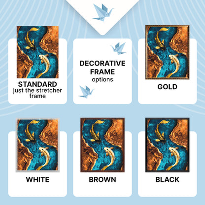 Paint by Numbers on a 40×50 cm Frame – Yin-Yang Fish with Metallic Paints – Animals – LW 3444