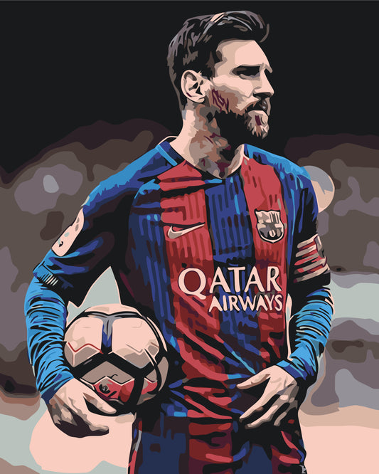 Maľovanie podľa čísel na ráme 40*50 cm - Futbalista Lionel Messi - Ľudia - LW 345
