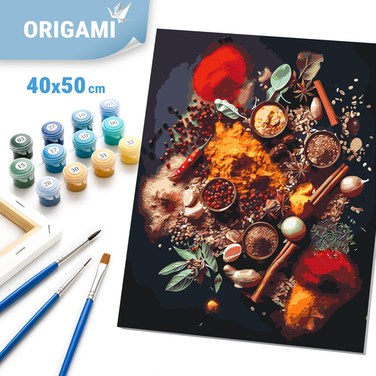 Paint by Numbers on a 40*50 cm frame – Still life. World Spices LW 3451