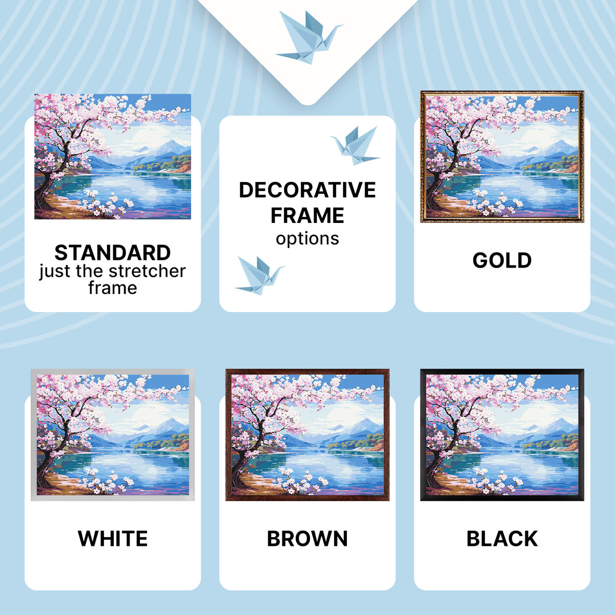 Paint by Numbers on a 40×50 cm Frame – Sakura by the River – Landscape/Flowers – LW 3488