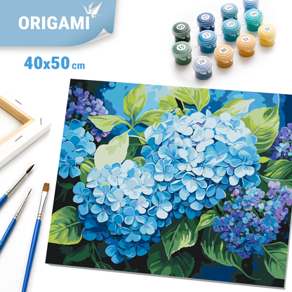 Paint by Numbers on a 40*50 cm frame – Flowers. Blue Hydrangea LW 3489