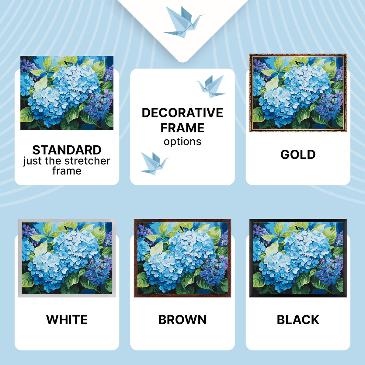 Paint by Numbers on a 40*50 cm frame – Flowers. Blue Hydrangea LW 3489