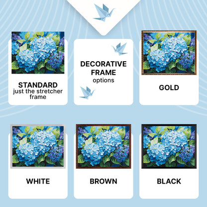 Paint by Numbers on a 40*50 cm frame – Flowers. Blue Hydrangea LW 3489