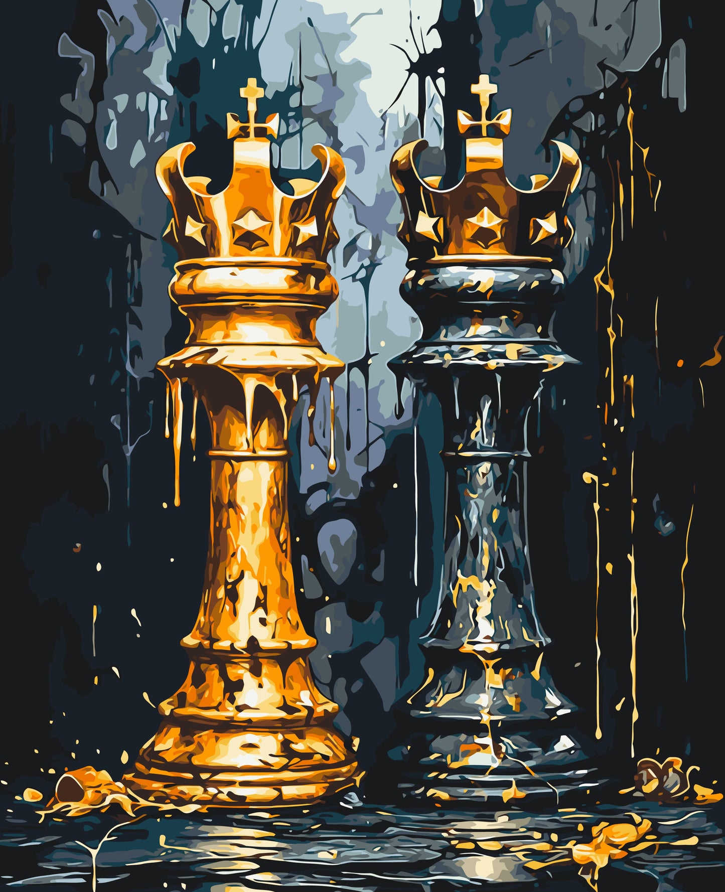 Paint by Numbers on a 40*50 cm frame – Chess: Royal Duel LW 3491
