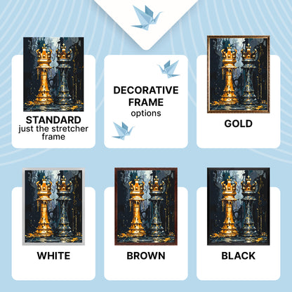 Paint by Numbers on a 40*50 cm frame – Chess: Royal Duel LW 3491