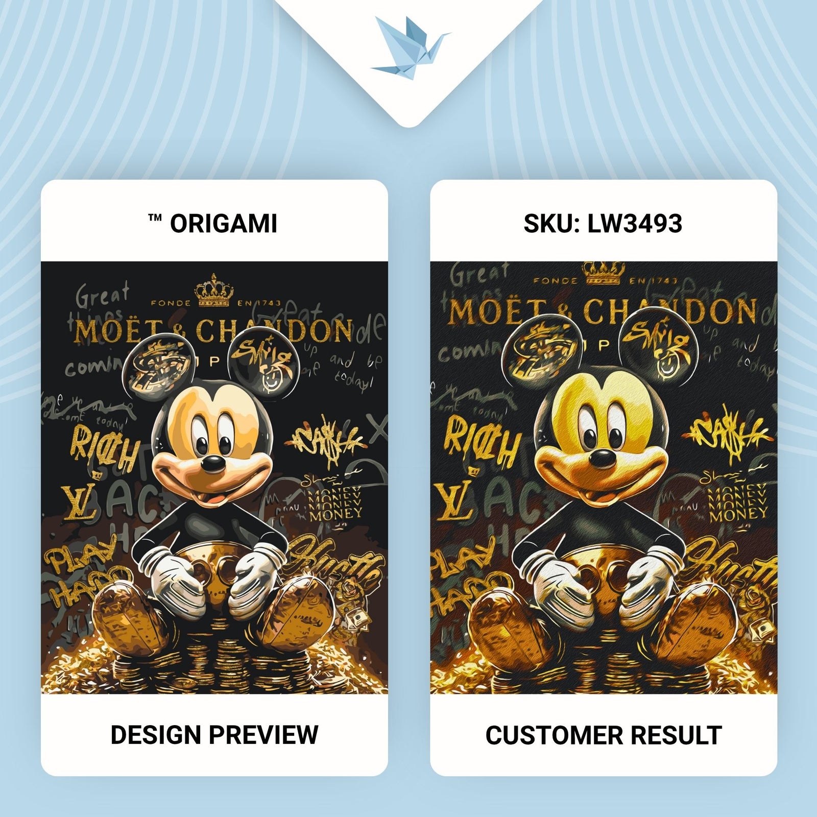 Paint by numbers on frame 40*50 cm Mickey Mouse with Metallic Paints LW 3493