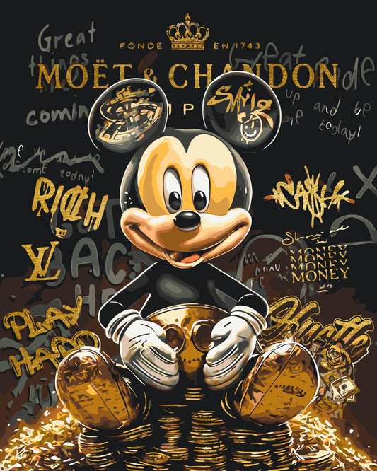 Paint by numbers on frame 40*50 cm Mickey Mouse with Metallic Paints LW 3493