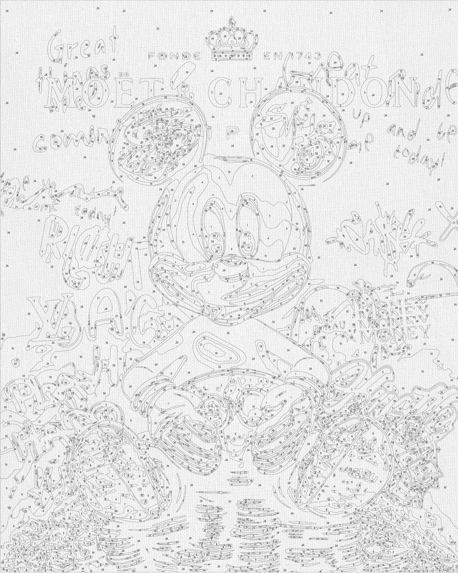 Paint by numbers on frame 40*50 cm Mickey Mouse with Metallic Paints LW 3493