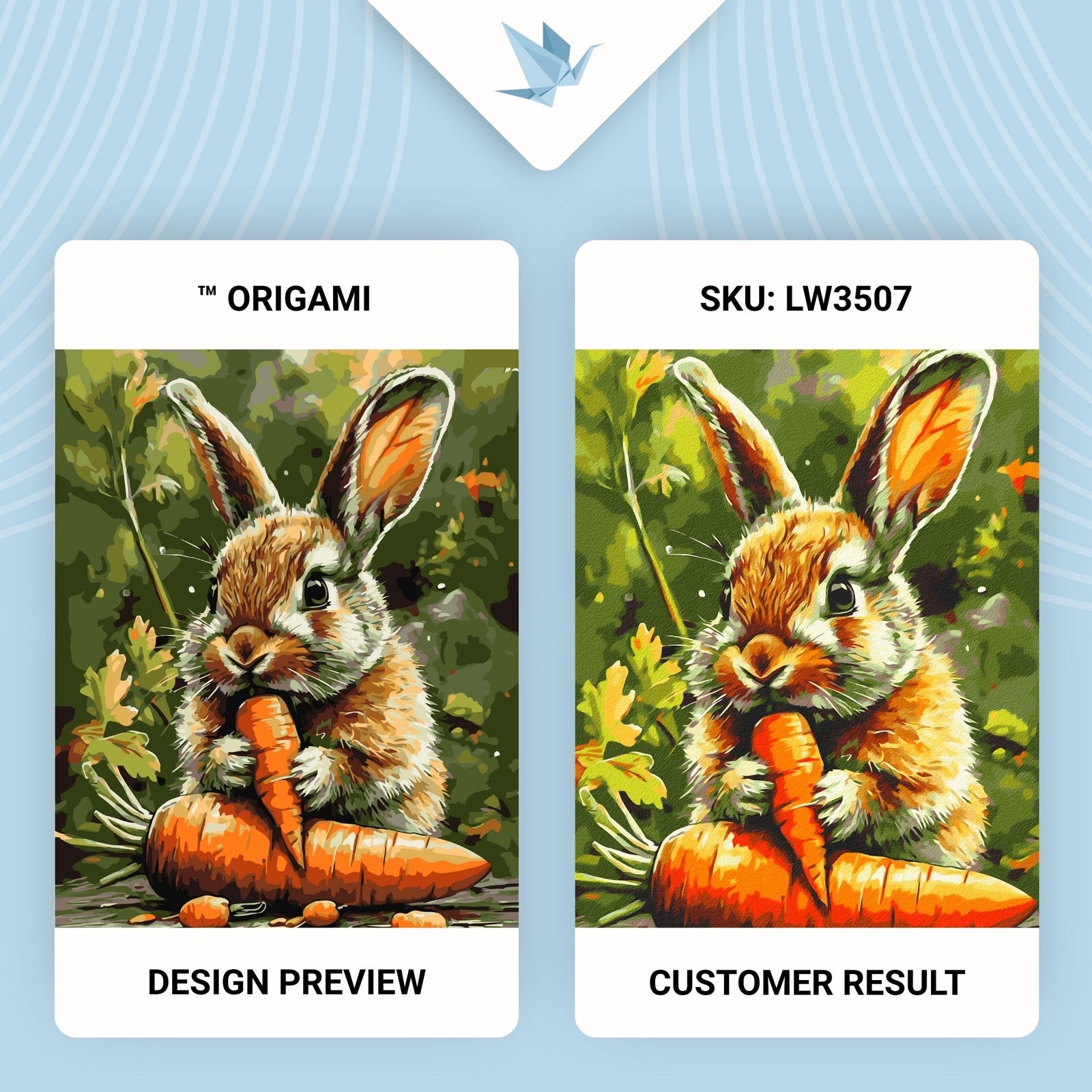 Paint by Numbers on a 40*50 cm frame – Animals. Bunny with carrot LW 3507