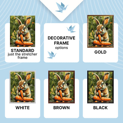 Paint by Numbers on a 40*50 cm frame – Animals. Bunny with carrot LW 3507