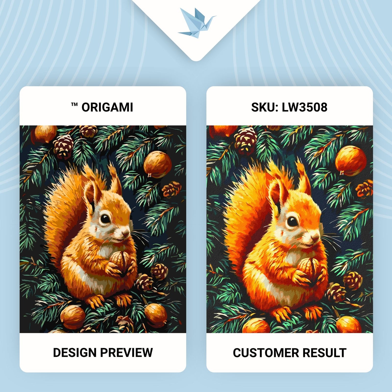 Paint by Numbers on a 40*50 cm frame – Animals. Squirrel with a nut LW 3508