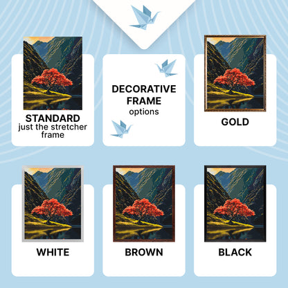 Paint by Numbers on a 40*50 cm frame - Landscape - Tree between Mountains LW 3514
