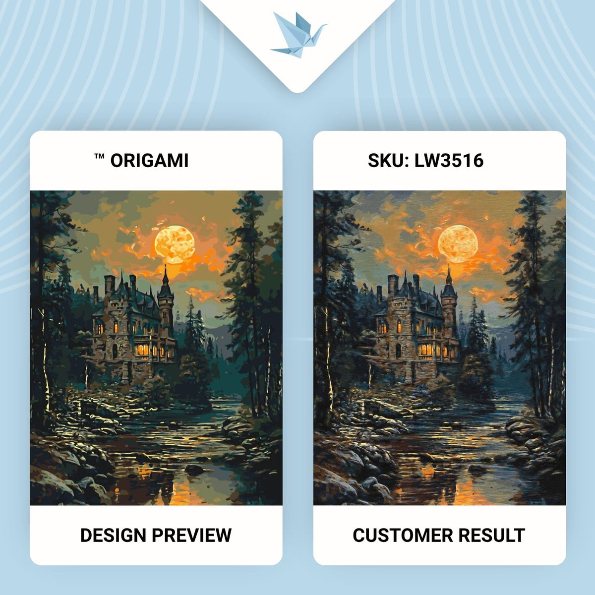 Paint by Numbers on a 40×50 cm Frame – Mysterious Castle – Landscape – LW 3516