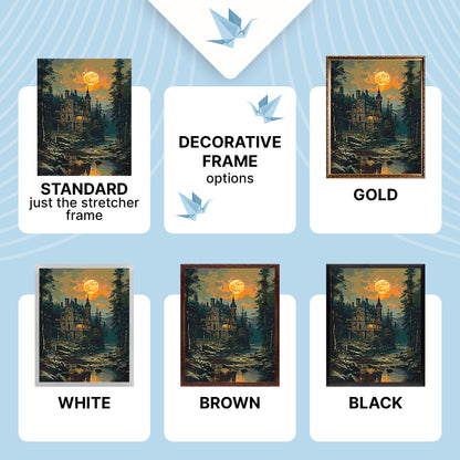 Paint by Numbers on a 40×50 cm Frame – Mysterious Castle – Landscape – LW 3516