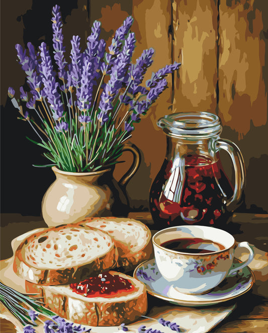 Paint by Numbers on a frame 40*50 cm Lavender Still Life LW 3519