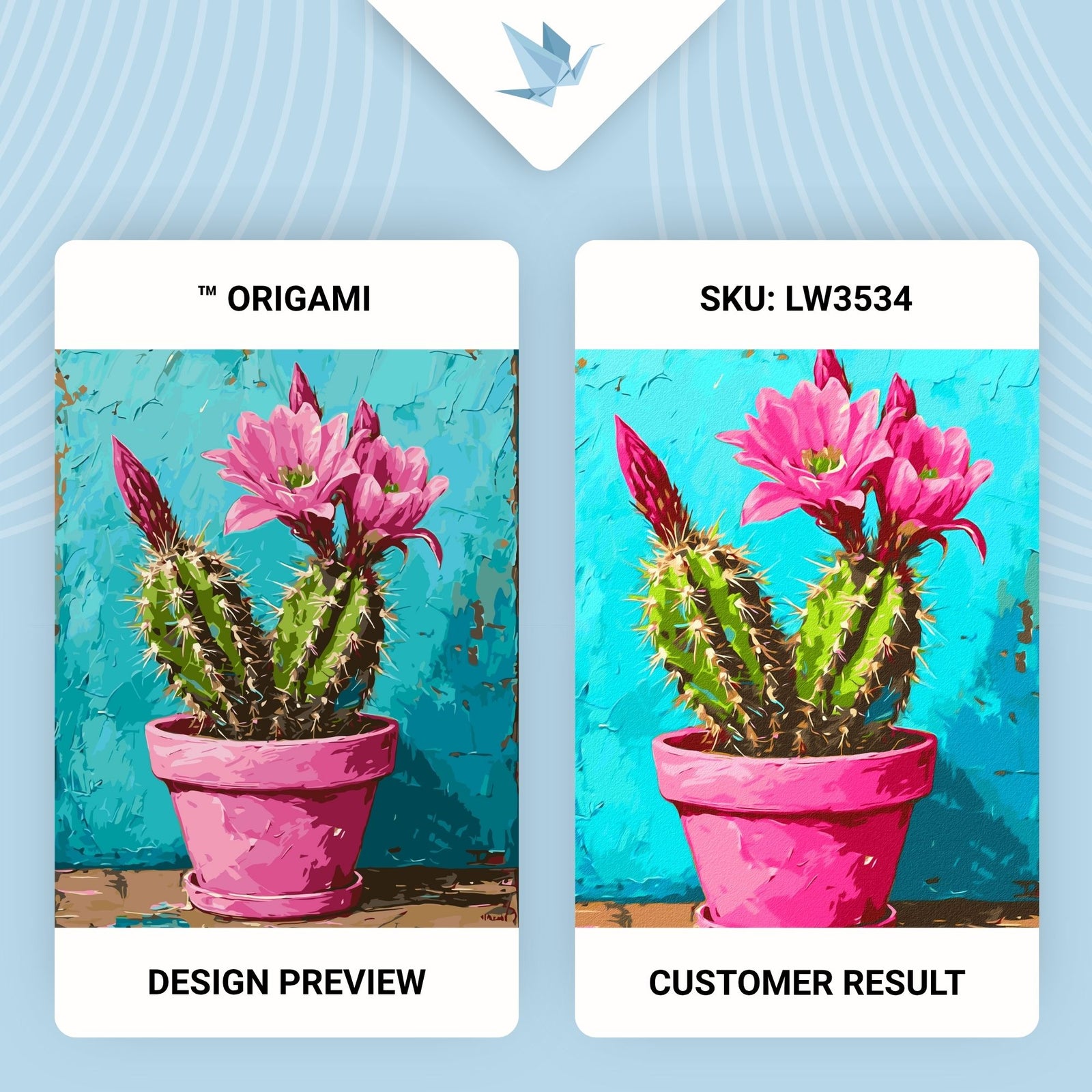 Paint by Numbers on a 40*50 cm Frame – Flowers. Pink Cactus LW 3534