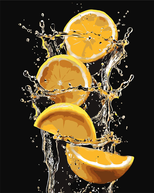 Maľovanie podľa čísel na ráme 40*50 cm - Citrusová sviežosť - Zátišie - LW 3543