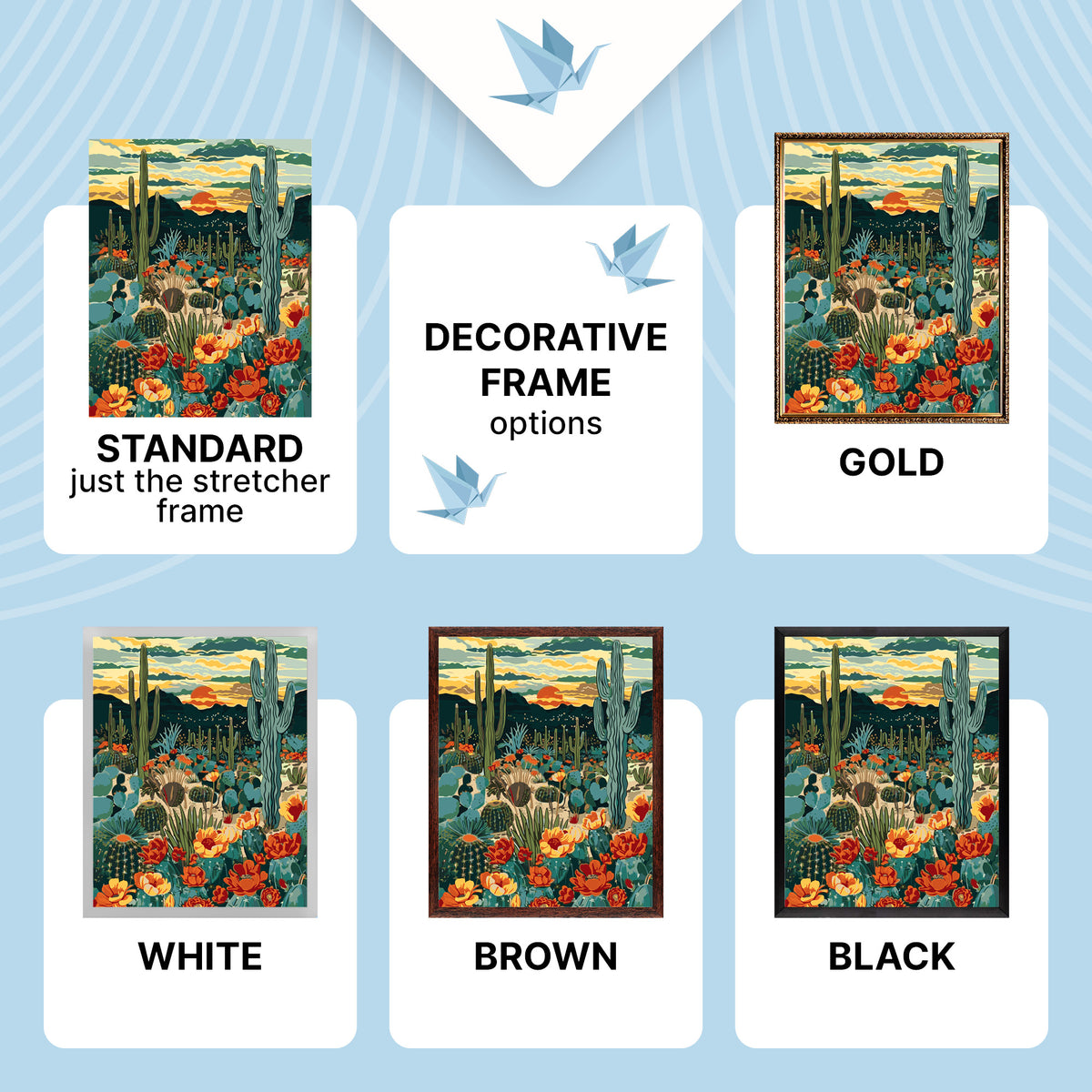 Paint by Numbers on a 40×50 cm Frame – Sun over the Sahara – Landscape – LW 3546