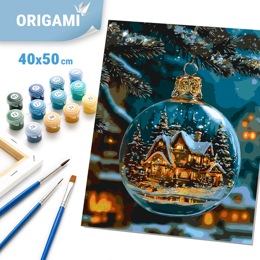 Paint by Numbers on a frame 40*50 cm Winter Warmth of Christmas Night with Metallic Paints LW 3550
