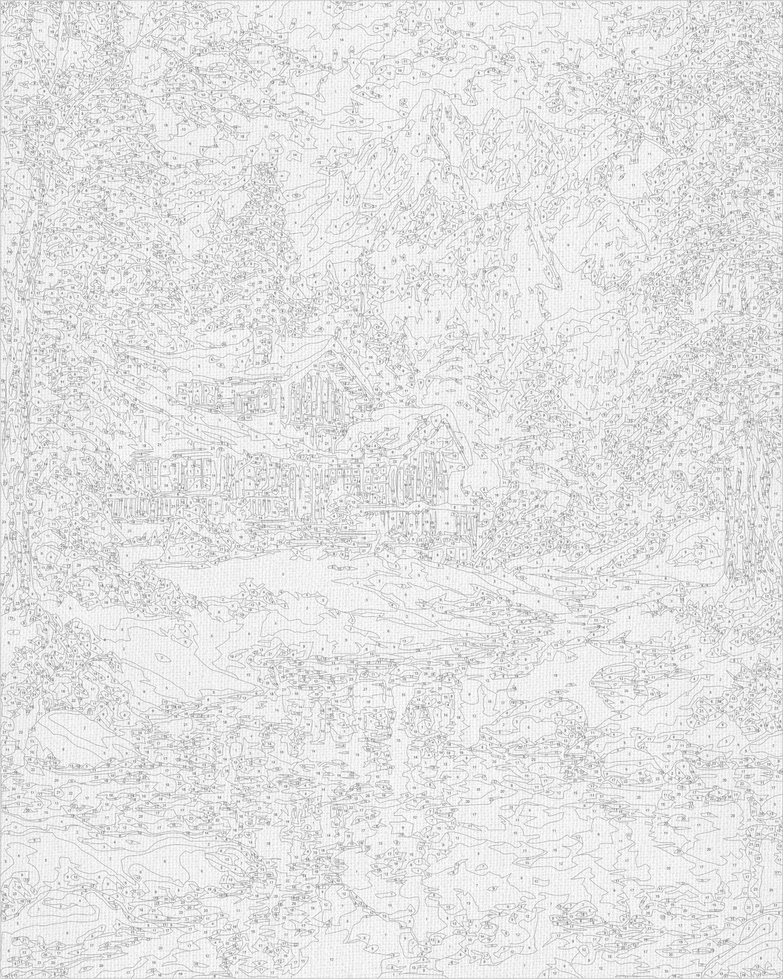 Paint by Numbers on a 40*50 cm frame Winter landscape with Metallic Paints LW 3554