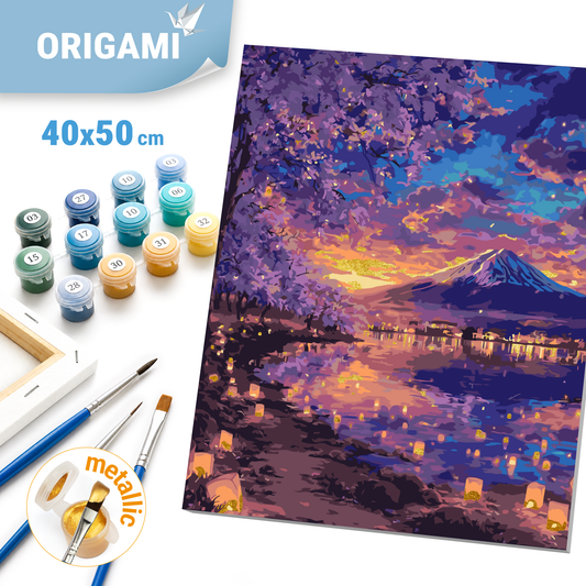 Paint by Numbers on a 40*50 cm frame Landscape with Metallic Paints LW 3555
