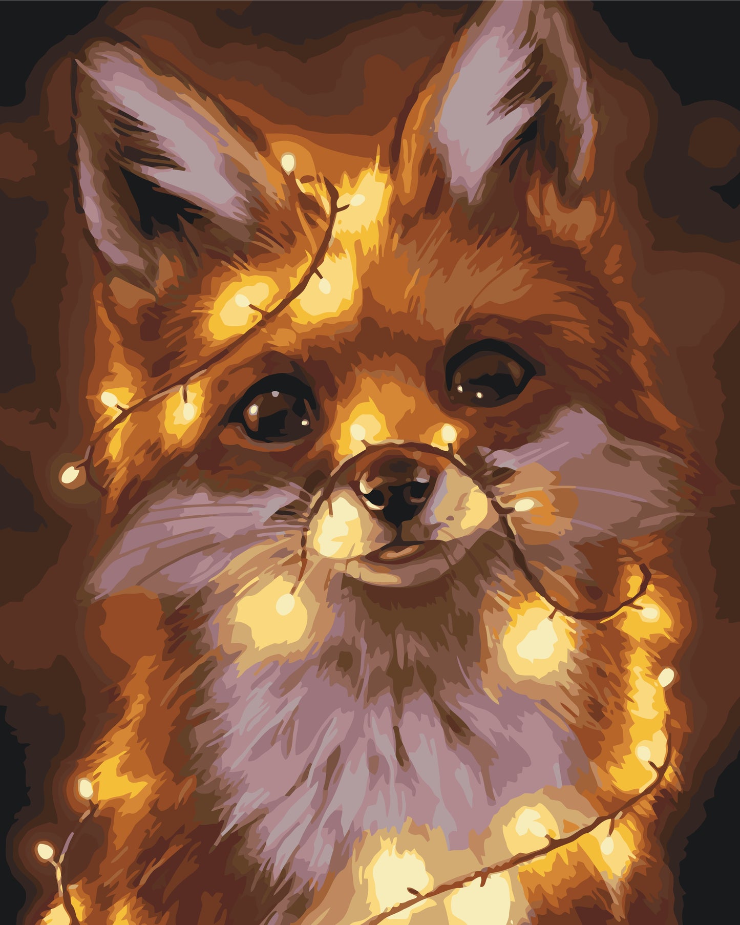 Paint by Numbers on a 40*50 cm frame – Animals. Fox cub in a garland LW 380