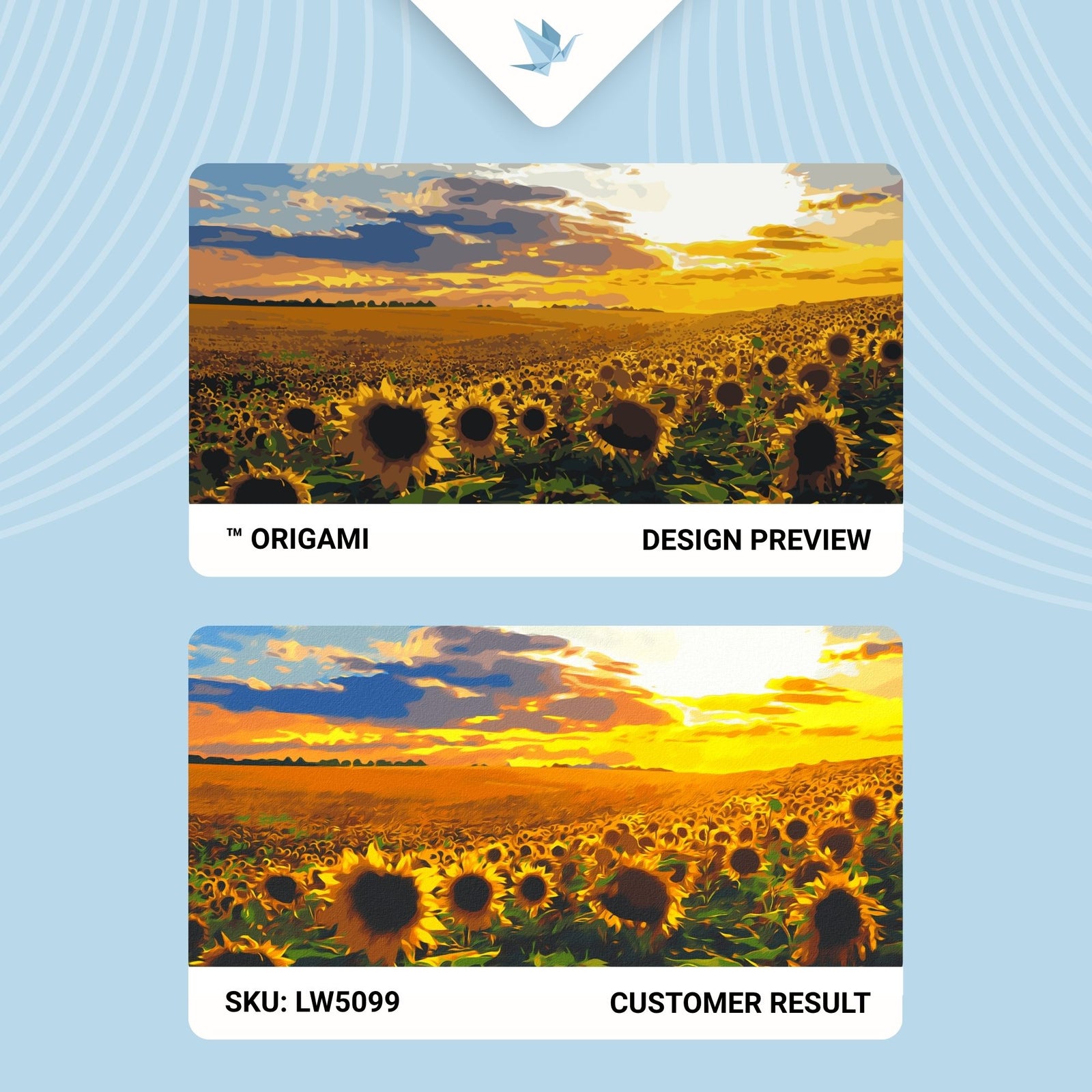 Paint by Numbers on a 40*80 cm frame, landscape, Sunflower Field LW 5099