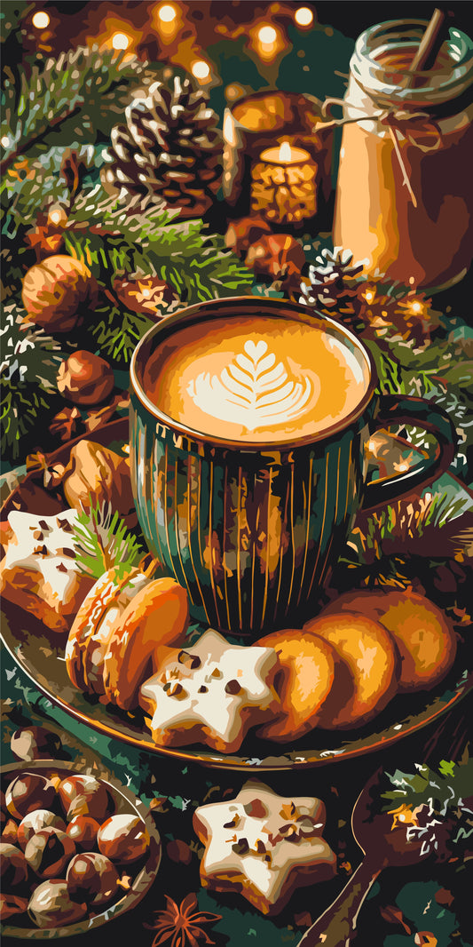 Christmas Coffee – paint by numbers 40×80 cm
