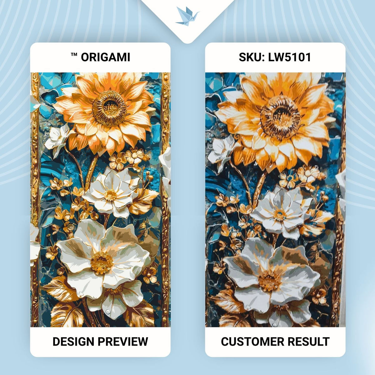 Paint by Numbers on a 40×80 cm Frame – Delicate Flowers with Metallic Paints – Flowers – LW 5101