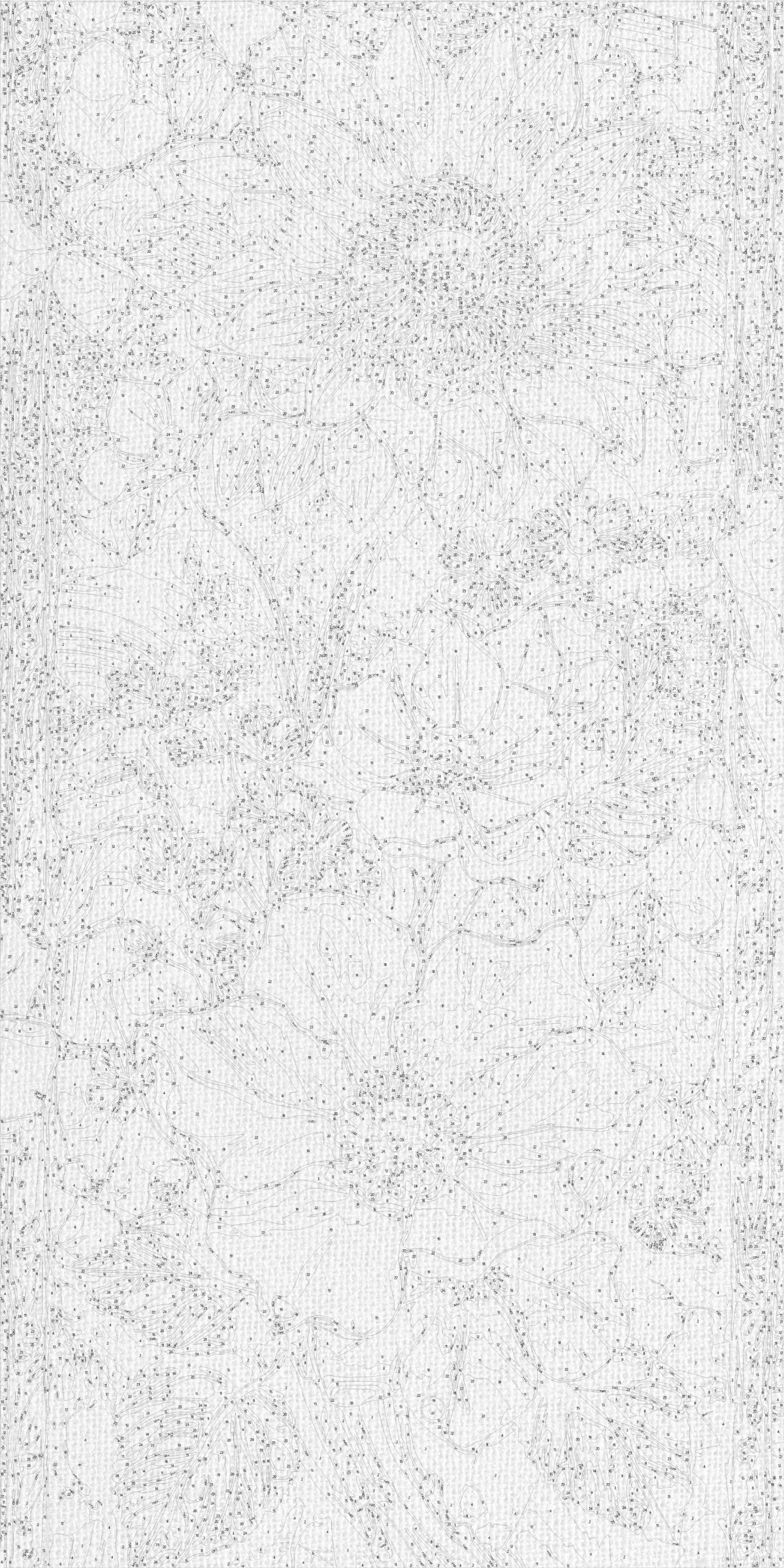 Paint by Numbers on a 40×80 cm Frame – Delicate Flowers with Metallic Paints – Flowers – LW 5101