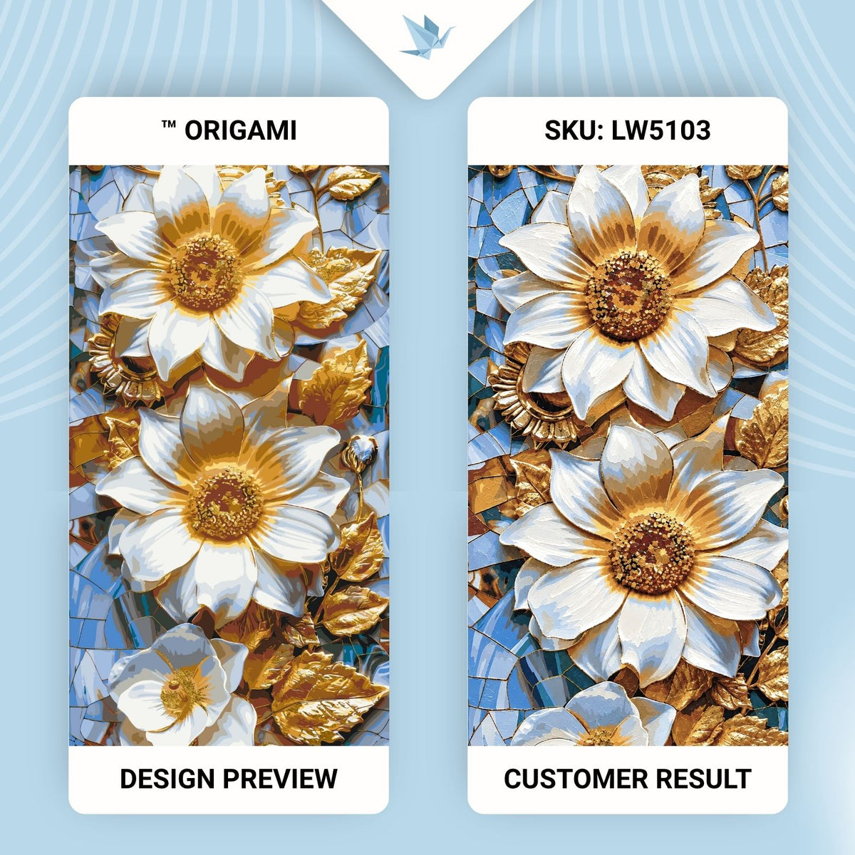 Paint by Numbers on a 40×80 cm Frame – Majestic Flowers with Metallic Paints – Flowers – LW 5103