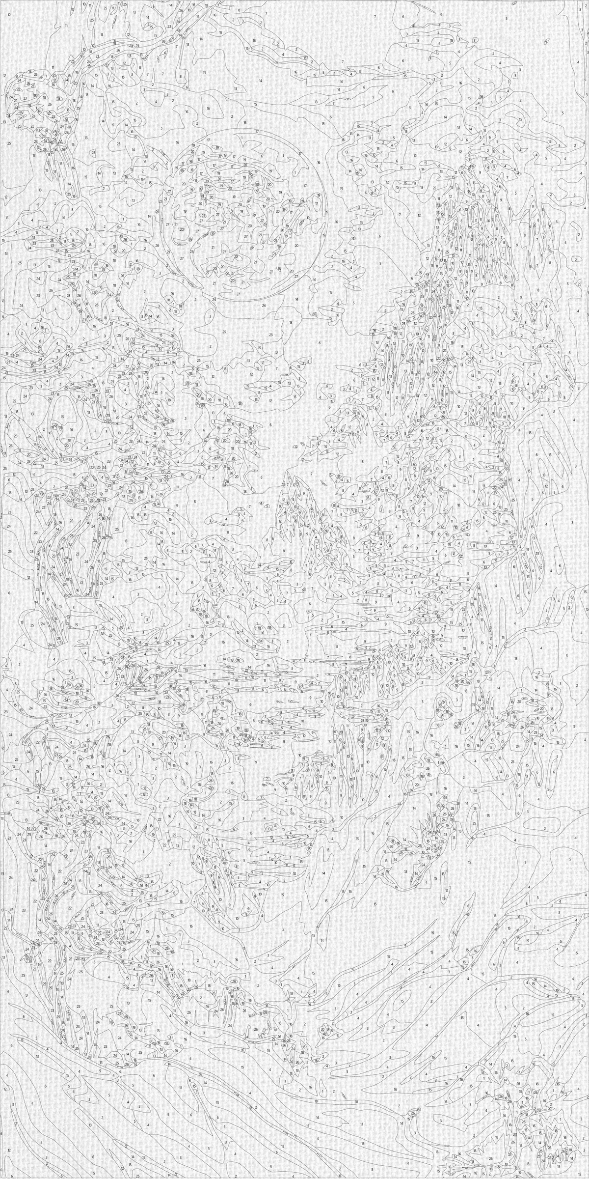 Paint by Numbers on a 40×80 cm Frame – Abstraction: Mountain Flowers – Landscape/Flowers – LW 5104